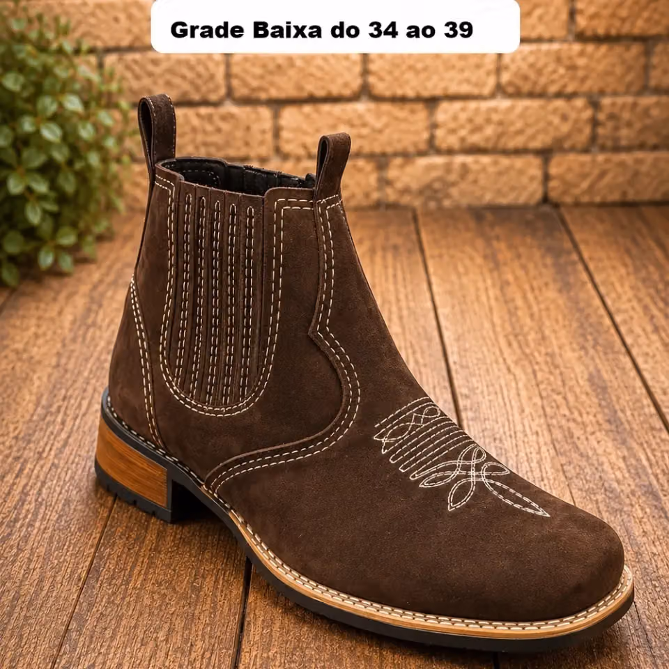 Bota Texana Couro Legítimo — 2