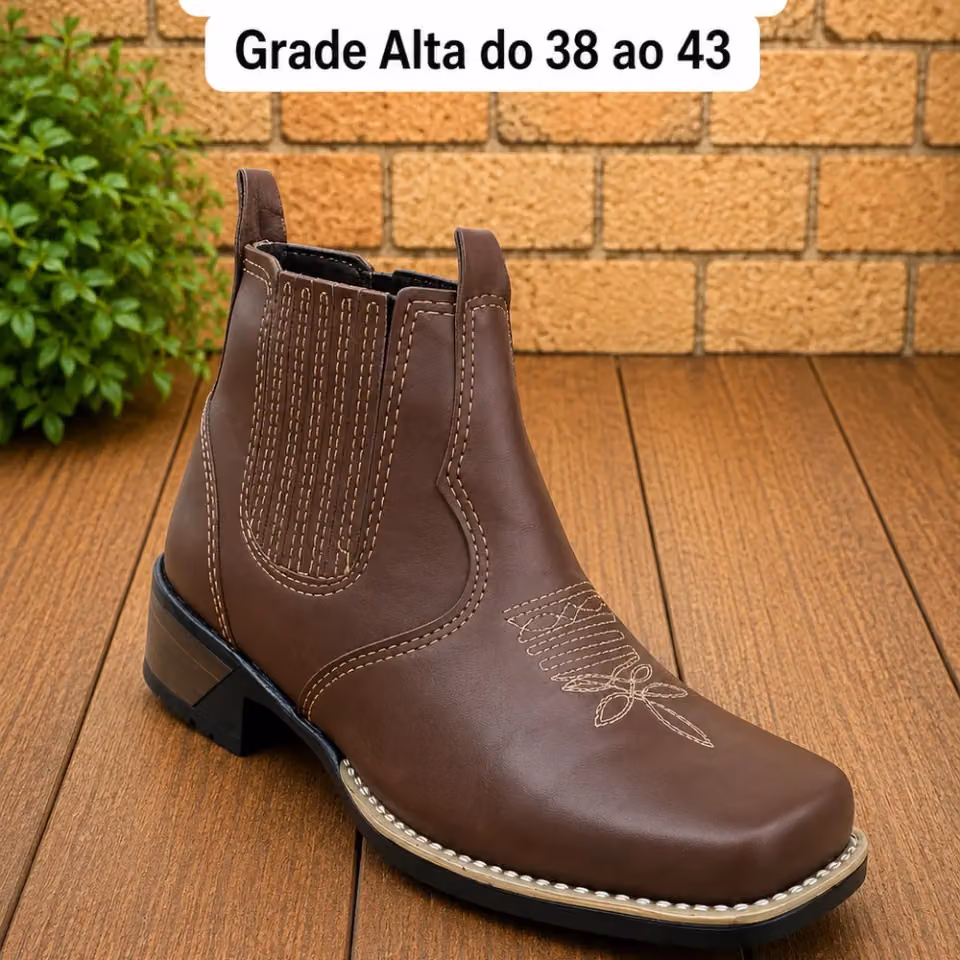 Bota Texana Couro Legítimo